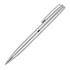 A metal ballpoint pen in a sleek silver design with a clip and a polished finish. It features branding.