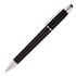 A black ballpoint pen with a stylus tip and silver accents, featuring a clip for easy attachment.