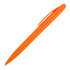 An orange ballpoint pen with a glossy finish and a clip. It features a solid colour design and has a logo.