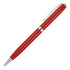 A red metal ballpoint pen with a silver clip and detailing, featuring a sleek, executive design.