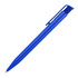 A blue ballpoint pen with a sleek design and a clip for attachment. It features a branded logo.
