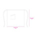 A white design outline of a polyester canvas half apron, featuring a pocket and adjustable ties.