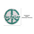 A circular woven patch featuring a peace sign surrounded by green foliage and the text "Peace And Love" in green. A circular woven patch featuring a peace sign surrounded by green foliage and the text "Peace And Love" in green.