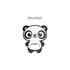 A drink bottle opener in the shape of a panda, featuring black and white colours with a logo.