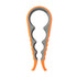 A multi-purpose jar opener in orange and grey, featuring a textured grip and a circular opening.