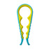 A multi-purpose jar opener in blue and yellow, featuring a textured grip for easy handling.