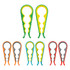 A set of multi-purpose jar openers in various colours including green, orange, blue, and red, featuring grip designs.