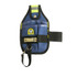 A portable tool waist pouch in navy blue with reflective strips and a clip for attachment. It features a logo.