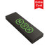 A black rectangular box featuring green circular logos, packaging for a charging cable. A black rectangular box featuring green circular logos, packaging for a charging cable.