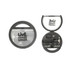 A circular black tool kit featuring various tools including pliers and multiple screwdriver heads, with a branded lid.
