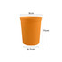 An orange 473ml plastic stadium cup, featuring a smooth design and a logo. Dimensions: 11cm height, 9cm diameter.