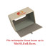 A medium rectangular tissue box in a beige and grey colour, featuring a handle and an inner compartment for tissues.