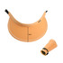 Wide brim sun visor hats in peach colour, featuring a flexible design and a branded logo.