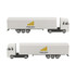 A novelty truck toy model in white and black, featuring a logo on the side. Two units are displayed.