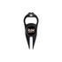 A black golf divot tool featuring a ball marker and bottle opener, with a logo in the centre.