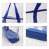 A transparent handbag with blue straps and base, featuring multiple angles to show design and materials. A transparent handbag with blue straps and base, featuring multiple angles to show design and materials.
