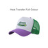 A purple and green Fashion Mesh Hat with a logo featuring tennis imagery and a white front panel.