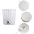 A disposable non-woven chef hat in white, featuring a logo and subtle perforations for breathability.