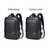 A polyurethane laptop backpack available in black, featuring a debossed and a screen print design option.