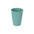 A teal wheat straw toothbrush cup with a ribbed design, suitable for personal care items. The cup features a logo. A teal wheat straw toothbrush cup with a ribbed design, suitable for personal care items. The cup features a logo.