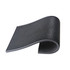 A black moulded PVC bar runner with a textured surface, featuring a curved, flexible design.