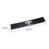 A black moulded PVC bar runner featuring a logo, measuring 25cm by 60cm, with a textured surface.