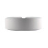 A round white tablet-shaped stress reliever with a smooth surface and a slight indentation.