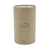 A travel mug packaging in a cylindrical cardboard box, featuring a simple design and measuring 350ml.