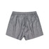 Grey dress shorts with an elastic waistband and a back pocket, featuring a simple and sleek design.
