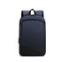 A navy blue expandable laptop backpack with two shoulder straps and multiple zippered compartments. It features a logo.