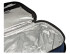 A waterproof cooler bag in navy blue, featuring a silver insulated interior and a black zipper.
