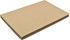 A stack of brown, unmarked cardboard sheets, neatly arranged with a slight inclination.