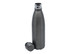 A drink bottle in matte grey with a silver cap, featuring a sleek design and a logo.