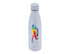 A drink bottle featuring a white body with a colourful logo, designed as a 500ml vacuum flask.