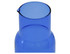 A blue glass carafe with a spout, designed for serving beverages. It has a sleek, modern shape and a shiny finish.