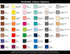A colour chart displaying various options for the "Carnival Pro INDENT A5 Notebook," including shades like teal, pink, and metallic gold.