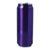 A drink bottle in a sleek, shiny purple design with a silver lid and a cylindrical shape.