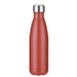 A drink bottle in a matte red finish with a stainless steel cap and a smooth body design.