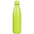 A drink bottle in a bright green colour with a sleek, modern design and a branding logo.