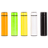 A drink bottle collection featuring orange, green, yellow, white, and black colours, each with a sleek design and branding.