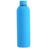A drink bottle in a vibrant blue colour with a sleek, smooth design and a black lid.