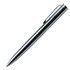 A metal pen with a sleek chrome finish, featuring a textured grip and a clip for easy attachment.