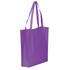 A purple tote bag with two handles and a plain design, featuring a logo on one side.