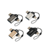 A set of four USB 3.0 to USB C Lightning OTG adapters in silver, gold, and black, each with a lanyard.