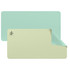 A PU leather desk mat featuring a mint green and pale green colour scheme, with a logo on one side.