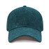 A teal corduroy baseball cap with a structured crown and curved brim, featuring a logo on the front.