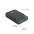 A green 10000mAh magnetic wireless power bank with a digital power display and multiple input/output ports.