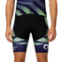 Men's sublimated cycling shorts featuring a mix of green, navy, and black colours with a logo on the side.