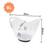 A clear, 8L LED ice bucket with a sleek design, featuring a logo and handles for easy lifting. Dimensions indicated.