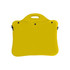 A yellow laptop bag with a handle and visible fastening. It features a simple design and has a logo.